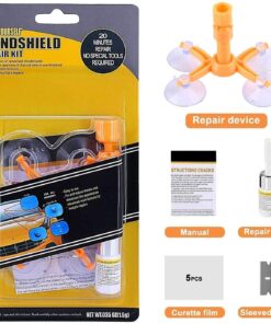 Rain-X 600001 Windshield Repair Kit - Quick And Easy Durable Resin Based Kit for Chips and Cracks, Good For Round Damage Below 1" In Diameter And Cracks Smaller Than 12" In Length, BLUE,YELLOW Pack of 1 Clear 37 71fSRAb sjL