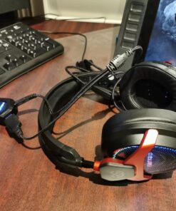 Tatybo Gaming Headset with 7.1 Surround Sound for PC PS4 PS5, USB & 3.5mm PC Headset with Noise Cancelling Microphone, Gaming Headphones for Switch Laptop Xbox one Black and Red 35 71fT17zGeBL