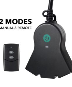BN-LINK Outdoor Indoor Wireless Remote Control 3-Prong Outlet Weather Proof Heavy Duty 15 AMP Compact (Black) 3 Grounded Outlets with Remote 6-inch Cord 100ft Range ETL Listed 131R 29 71fUGUFq1L
