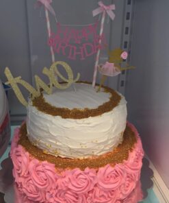 Handmade 2nd Birthday Cake Topper Decoration - Two - Double Sided Gold Glitter Stock 27 71fUSzxhQuL