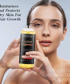 MAJESTIC PURE Castor Oil, 100% Natural Wonder Oil with Numerous Hair, Scalp, Skin and Nails Benefits - Packaging May Vary- 16 fl oz 16 Fl Oz (Pack of 1) 30 71fUlrIeDAL