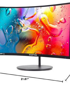 Sceptre Curved 24-inch Gaming Monitor 1080p R1500 98% sRGB HDMI x2 VGA Build-in Speakers, VESA Wall Mount Machine Black (C248W-1920RN Series) 37 71fUmDU0reL