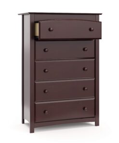 Storkcraft Kenton 5 Drawer Dresser (Espresso) – Dresser for Kids Bedroom, Nursery Dresser Organizer, Chest of Drawers for Bedroom with 5 Drawers, Universal Design for Children’s Bedroom Espresso 5 Drawer Chest 24 71fVzeZnmyL