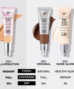 IT Cosmetics Your Skin But Better CC+ Cream Illumination - Color Correcting Cream, Full-Coverage Foundation, Hydrating Serum & SPF 50+ Sunscreen Radiant Finish 1.08 fl oz 03 Light (taupe shade with warm undertones) 16 71fW9xZKvL