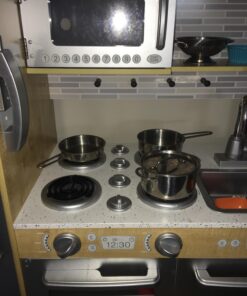 Melissa & Doug Stainless Steel Pots and Pans Pretend Play Kitchen Set for Kids (8 pcs) - Kids Kitchen Accessories Set, Toy Pots And Pans For Kids Kitchen, Cooking Toys For Kids Ages 3+ Silver 40 71fWamCiawL