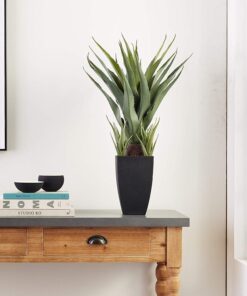 Nearly Natural 30in. Agave Artificial Plant with Black Planter, Green 23 71fYKek0DxL