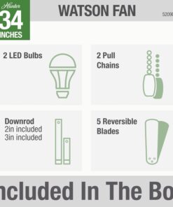 Hunter Fan Company 52090 Hunter Watson Indoor ceiling Fan with LED Light and Pull Chain Control, New Bronze finish 25 71fYfQKecrL
