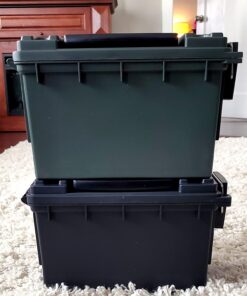 Sheffield 12629 Field Box, Ammo Storage Can and Water Resistant Ammo Can, Bullet Case Designed for Pistol, Rifle, or Shotgun Ammo Storage, Stackable and Lockable Ammo Box, Made in The USA, Black 51 71fZppCDFgL
