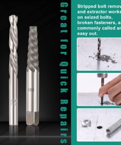 COMOWARE Screw Extractor & Left Hand Drill Bit Set- Broken Bolt Remover HSS M2, 10pcs with Metal Index Case 25 71fb1fdn06L
