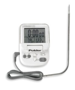 Polder Digital in Oven Programmable Thermometer and Timer, Flip Top Display and Magnetic Wall Mount for Easy Reading, White Multicolor 16 71fb3ETRXHS