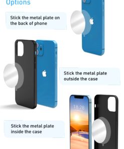 tryone Metal Plate for Magnetic Car Mount 4 Pack Disc with 3M Adhesive Compatible with Phone Magnets/Cell Phone Automobile Magnet Cradles, No Logo or Hole, 2 Rectangle 2 Round, Black&Silver 28 71fbyZmUuCL 2