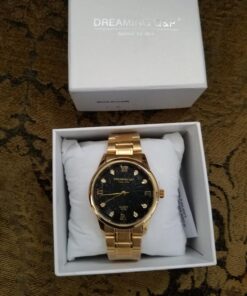 DREAMING Q&P IP Gold Plating Steel Roman Numeral Dial with Rhinestones Mens Wrist Watches for Man Black 003 golden & Black 48 71fc7Pnn2bL 2