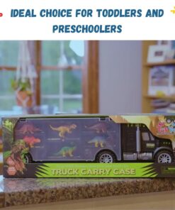 Dinosaur Toys for Kids 3-7. Dino Truck Carrier with 15 Figures + Bonus Book 22 71fcK1dicLL