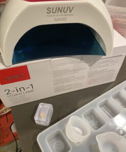 SUNUV SUN2C 48W UV Light for Nails, UV LED Nail Lamp with 4 Timer Settings, User-Friendly LED Nail Light Compatible with All Gel Types, Quick Drying Nail Dryer Pink 42 71fcfesh jL