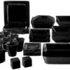 10 Strawberry Street Nova Square 45 pc Dinnerware Set, Black