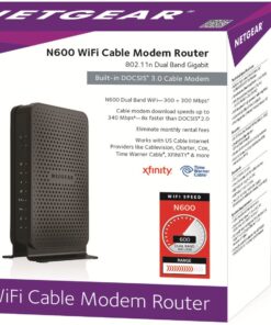 NETGEAR N600 (8x4) WiFi DOCSIS 3.0 Cable Modem Router (C3700) Certified for Xfinity from Comcast, Spectrum, Cox, Spectrum & more 28 71fgZNqYdL
