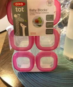 OXO Tot 2 ounce Baby Blocks Food Storage Containers, Pink 34 71fjLpl0zxL