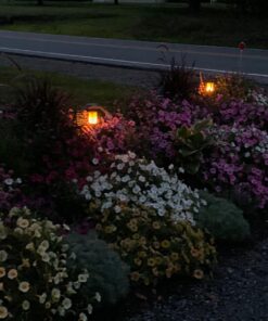 TomCare Solar Lights Metal Flickering Flame Solar Torches Lights Waterproof Outdoor Heavy Duty Lighting Solar Pathway Lights Landscape Lighting Dusk to Dawn Auto On/Off for Garden Patio Yard, 4 Pack Black 34 71fjRh qYzL