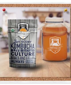 Jun Kombucha Starter Culture - USDA Certified Organic Jun SCOBY & Starter Tea - Makes 1 Gallon - Brewed with Organic Green Tea & Honey - Brew Jun Tea! 29 71fkTgAGpuL