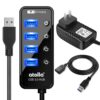 Powered USB Hub Long Cord, atolla USB 3.0 Hub 4 + 1 Data Transfer and Charging Multiport with Power Supply Adapter 15W (5V/3A) and 3.3ft Meter USB 3 Extension Cable 73 71fkcB093eL