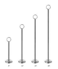 New Star Foodservice 23244 Ring-Clip Table Number Holder/Number Stand/Place Card Holder, 12-Inch, Set of 12 Silver 24 71fl9K XPL