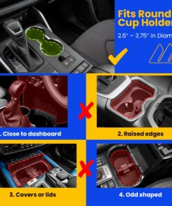 Integral Ultimate Expander Car Cup Holder - Adjustable Base - Expander & Organizer for Vehicles - Compatible with Coffee Mug, Yeti 14/24/36/46oz, Ramblers, Hydro Flasks 32/40oz, 3.4"-4.0" Bottles Black 1 Pack 25 71fnpgfLgIL 3