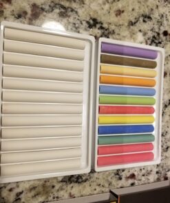 Huntz Dustless Chalk With Microfiber Eraser (Washable & Reusable) (12 White Chalks + 12 Colored Chalks + Eraser) 12 White Chalks + 12 Colored Chalks + Eraser 27 71fqGIuv L