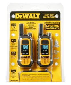 DEWALT DXFRS300 1 Watt Heavy Duty Walkie Talkies - Waterproof, Shock Resistant, Long Range & Rechargeable Two-Way Radio with VOX (2 Pack) 2 Pack 34 71fqXKrKEL