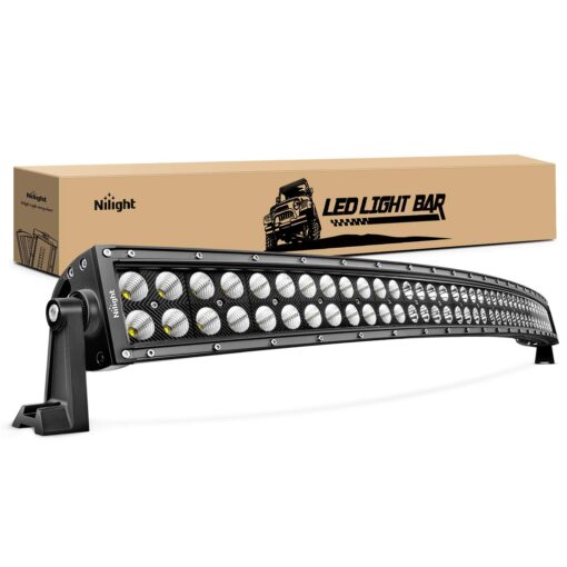 Nilight - 71017C-A 54" 312W Curved LED Work Light Spot Flood Combo Led Light Bar Driving Light Fog Lamp off road led lights ,2 Years Warranty 54" 312W Curved Light Bar