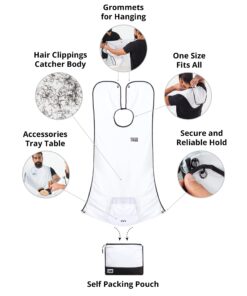 Beard King Beard Bib Apron - Christmas Gifts & Stocking Stuffers for Dad - As Seen on Shark Tank - Men's Hair Catcher for Shaving - Grooming Accessories - Packing Pouchl, White White (Deluxe Version) 20 71fqsa1uAL