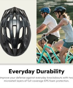 Schwinn Intercept Adult/Youth Bike Helmet for Men and Women, 10 Vents, Durable, Lightweight Microshell, Easy Adjust Dial Fit, Suggested Fit 54-62 cm Black 12 71frrbYbPBL
