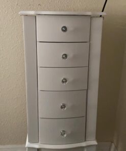 Powell Furniture Jewelry Armoire, White, 13"x 9.375"x 35.5" 40 71fsnlHmtgL