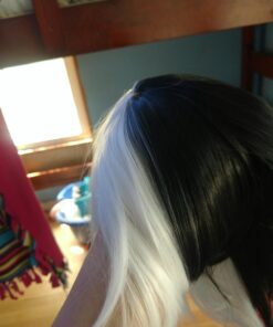 MapofBeauty Mixed Color Short Straight Cosplay Costume Wig (Black/White) 22 71fsrCiJtaL