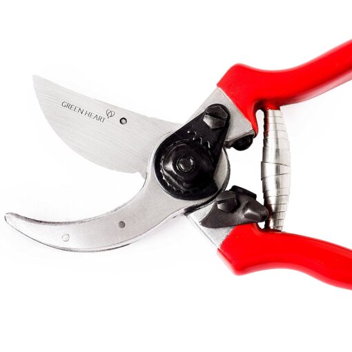 Carbon Steel Bypass Garden Shears - Ultra Sharp Blades with Safety Lock & Comfort Grip - Hand Trimmer with Sap Groove Easily Cuts Through Branches & Stems for Indoor & Outdoor Use