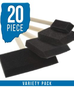 U.S. Art Supply Variety Pack Foam Sponge Wood Handle Paint Brush Set (Value Pack of 20 Brushes) - Lightweight, Durable and Great for Acrylics, Stains, Varnishes, Crafts, Art 10 71ftTb8FM1L