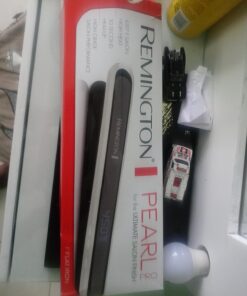 Remington Pearl Pro Ceramic Flat Iron Hair Straightener, 1-inch Floating Plates, Fast 30 Second Heat up, Black & White 1 Count (Pack of 1) 39 71ftdyR4l4L