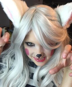 Hot Sweet Lovely Anime Lolita Cosplay Fancy Neko Cat Ears Hair Clip White with Pink Inside 20 71ftuqZlFhL