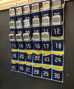 MISSLO Classroom Cell Phone Calculator Holder Numbered 30 Pockets Chart Hanging Wall Door Storage Organizer (Blue) 39 71fvU70lHzL 1