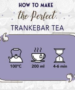 TRANKEBAR Heather & Forest Fruit Herbal Black Tea Infusion (15 Sachets) - Specialty Indian Tea with Heather, Raspberry, Cornflower, & Black Currant 15 Count (Pack of 1) 17 71fxeSXKyYS