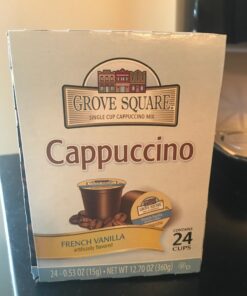 Grove Square Cappuccino Pods, French Vanilla, Single Serve , 24 Count (Pack of 1) 24 Count (Pack of 1) 28 71fy8yrUHcL
