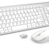 Wireless Keyboard and Mouse,J JOYACCESS USB Slim Wireless Keyboard Mouse with Numeric Keypad Compatible with iMac Mac PC Laptop Tablet Computer Windows -Silver White 21 71fyjk9gyqL