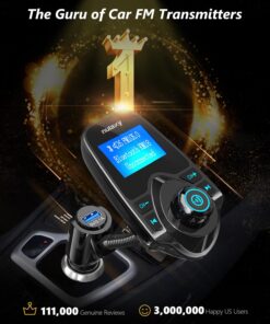 Alternative view of Nulaxy Wireless in-Car Bluetooth FM Transmitter Radio Adapter Car Kit W 1.44 Inch Display Supports TF/SD Card and USB Car Charger for All Smartphones Audio Players-KM18 Black