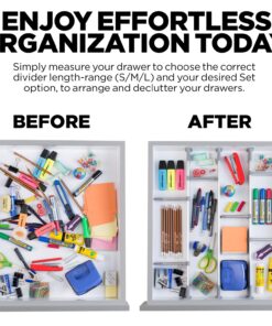 Practical Comfort Aluminum Kitchen Drawer Organizer for Silverware Utensils Flatware 9 Dividers Set | SMALL 3 Dividers 15.3" to 17.5" + 6 Dividers 3.8" 21 71fzwqqTzaL