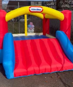 Little Tikes Jump 'n Slide Inflatable Bouncer Includes Heavy Duty Blower With GFCI, Stakes, Repair Patches, And Storage Bag, for Kids Ages 3-8 Years Jump 'n Slide Bounce House 38 71g ECJaBL