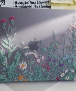 DONGKE for MacBook Air 13 Inch Case 2021 2020 2019 2018 Release Model A2337 M1 A2179 A1932, Frosted Matte Clear Hard Shell Cover for MacBook Air 13" with Retina Display & Touch ID - Garden Floral 43 71g bg9A5iL
