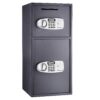 Electronic Safe Deposit Box - Drop Safe with Digital Keypad and 2 Manual Override Keys for Business Cash Drops or Home Safety by Paragon Safes (Gray) Double Door