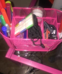 Mesh Desk Organizer Office Supply Caddy Drawer with Pen Holder Collection Pink 21 71g0U9LIgzL