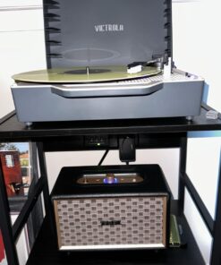 TEWELL Speaker for Turntable, HD 24W Audio Vintage Wireless Speakers Plug-in Speaker with Extended Bass and Treble, Knob for Volume Control, Toggle Switch and 3.5mm AUX Input Black 31 71g0uFsjrL