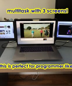 WESTHOD 12" Laptop Monitor Extender, Portable Monitor for Laptop HDMI USB C Screens Extender FHD 1080P, Plug-Play Tri-Screen for 13”-16” Laptops 80 71g1oohQAFL