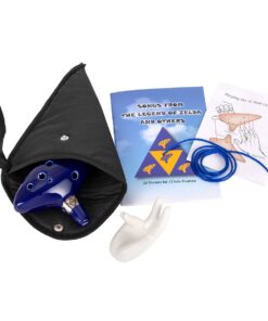 Alternative view of Deekec Zelda Ocarina 12 Hole Alto C with Song Book (Songs From the Legend of Zelda) with Display Stand Protective Bag Blue